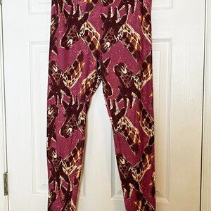 LulaRoe Giraffe Print Leggings, New, size T/C
